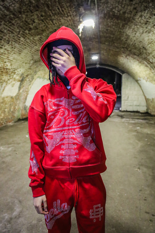 CHERRY RED RHINESTONE SET