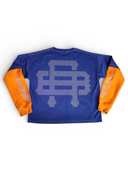 BLUE GRAFFITI RHINESTONE