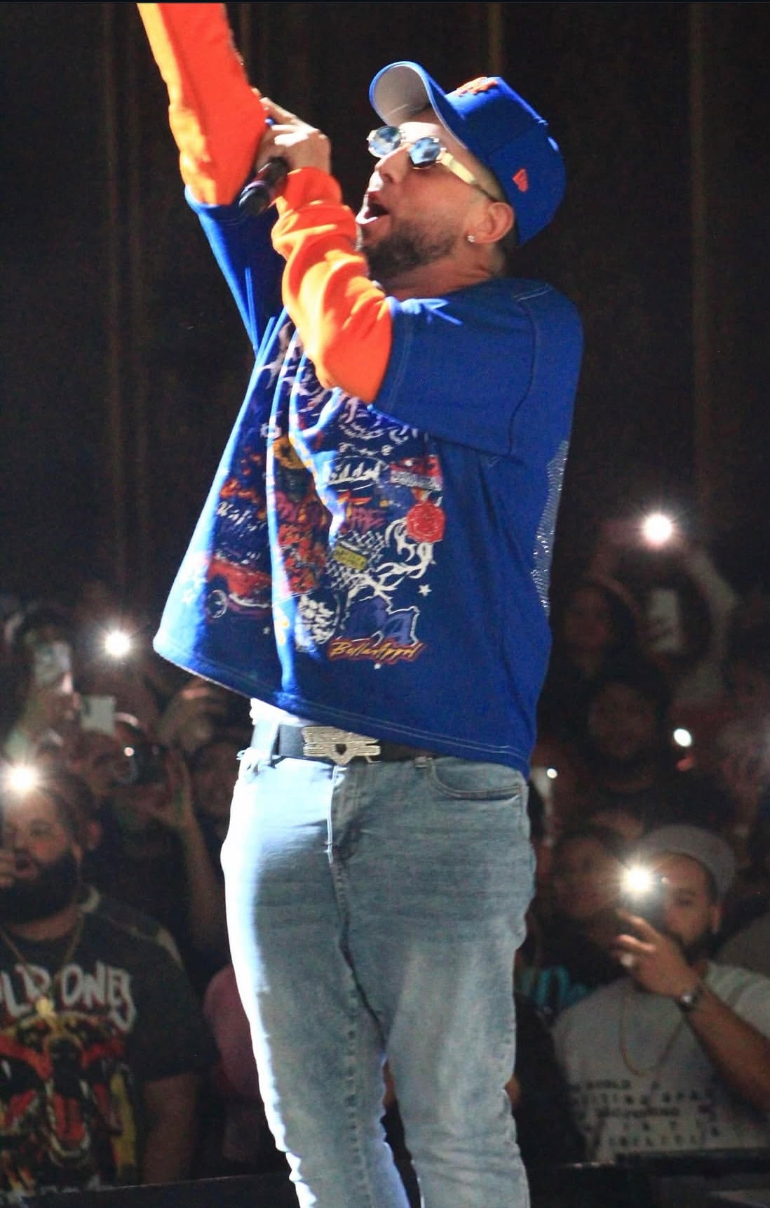 BLUE GRAFFITI RHINESTONE