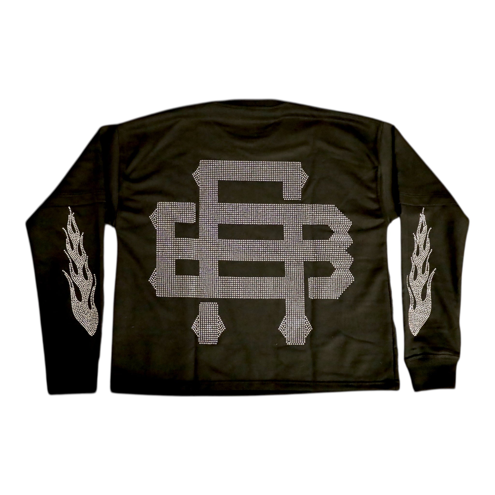 BLACK GRAFFITI RHINESTONE LONG SLEEVE