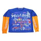 BLUE GRAFFITI RHINESTONE
