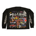 BLACK GRAFFITI RHINESTONE LONG SLEEVE